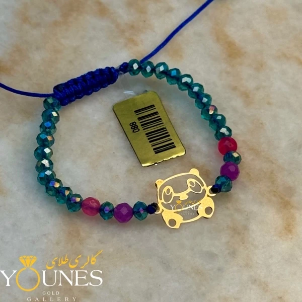 دستبند پاندا مینیمال طلا لیزری